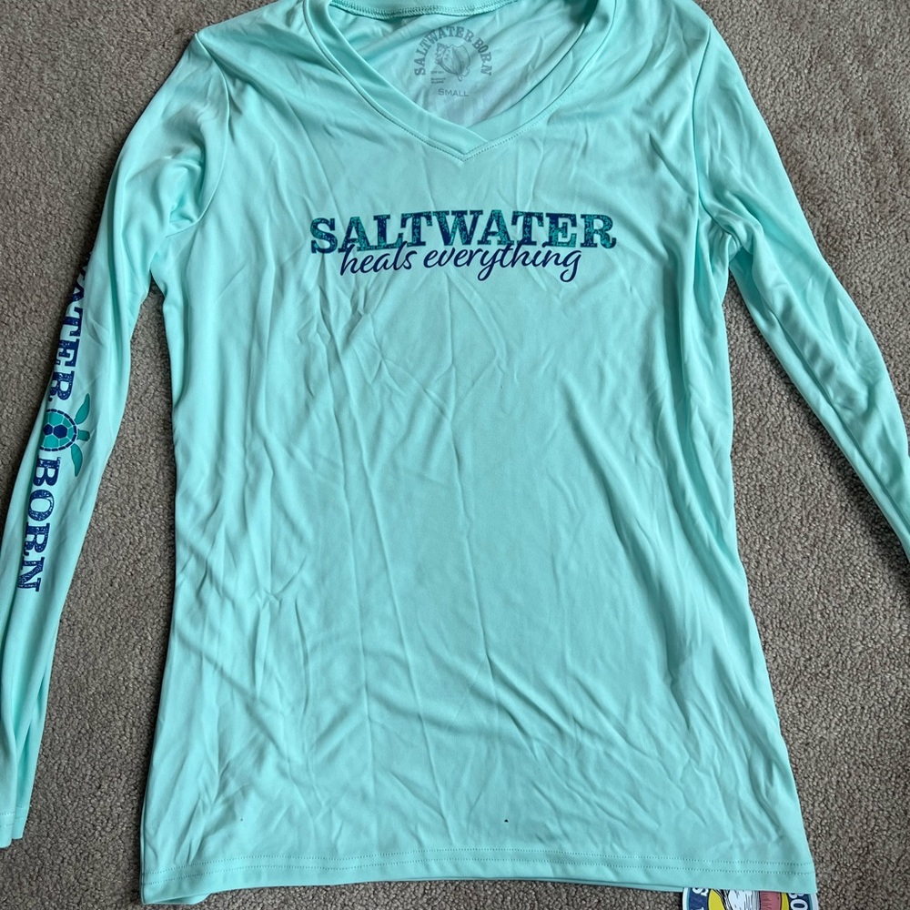 New saltwater born sun t shirt